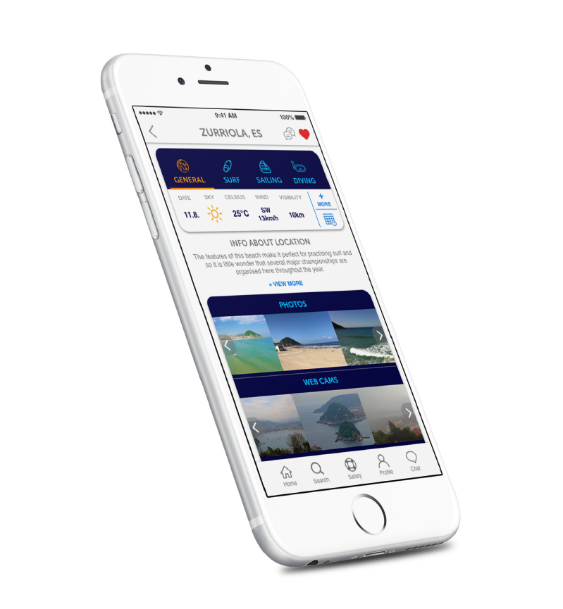 Vela location screen